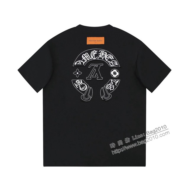 Louisvuitton路易威登Lv X Chromehearts專櫃2023SS新款聯名刺繡T恤 男女同款 tzy2754
